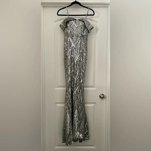 sequin velvet dress Deep V-Neck Dark Red Long Velvet-Sequin Prom Dress Deep Red / 0